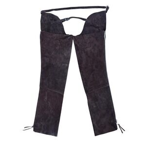 EquiGrip Dark Brown Suede Leather Equestrian Riding Chaps Zip Buckle Size Medium